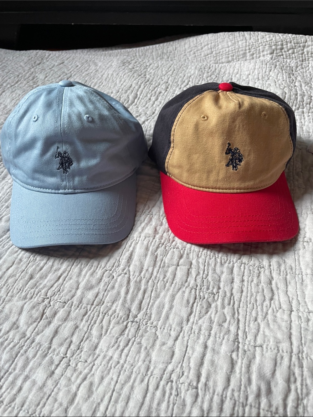 U.S. Polo Assn. Light Blue & Red-Tan Colorblock Baseball Caps